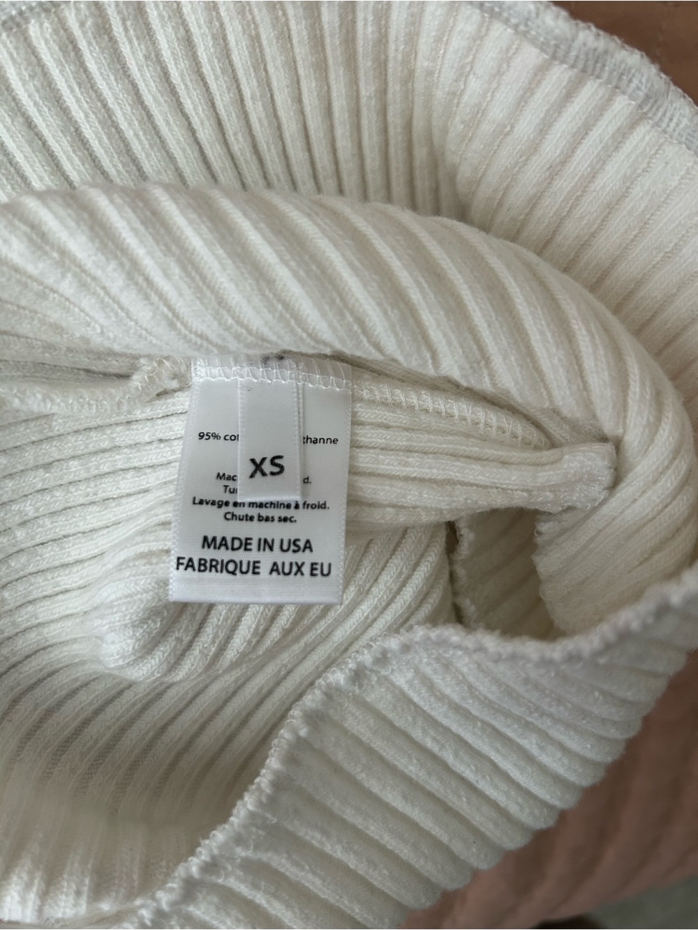 ARE YOU AM I White Ribbed Strapless Top - Picture 3 of 3